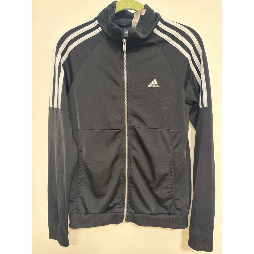 Adidas Womens Gameday Track Jacket Black White Stripes BJ9233 Size S